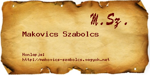 Makovics Szabolcs névjegykártya